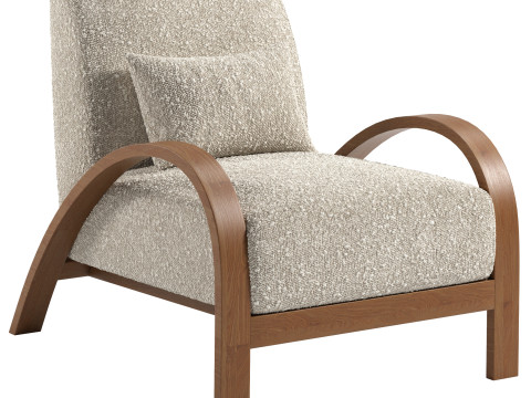 Boucle Bentwood Armchair 3D 模型
