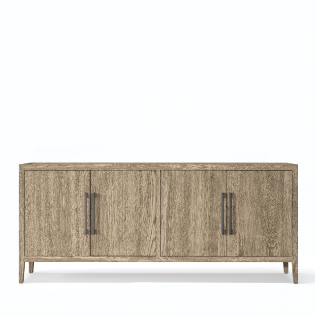 RH French Contemporary 4 Door SideBoard 3D Model .c4d .max .obj .3ds .fbx .stl .blend 