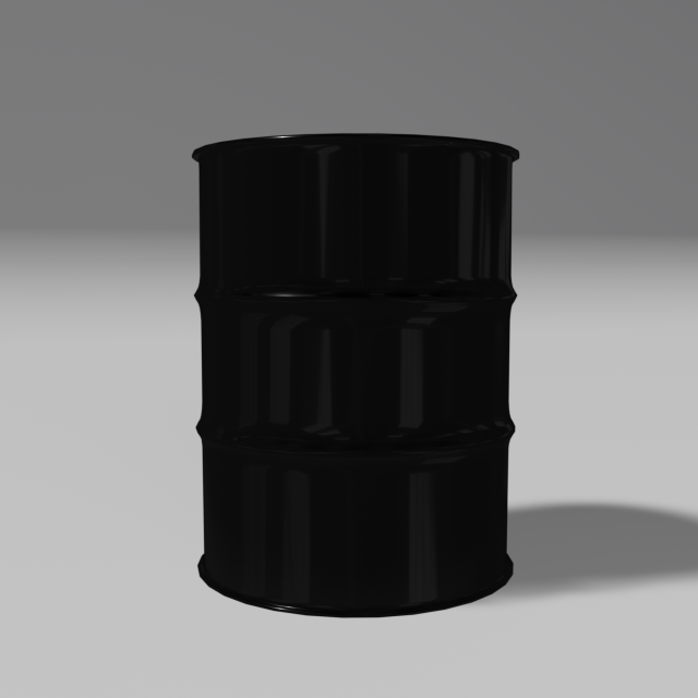black steel barrel Model 3D .c4d .max .obj .3ds .fbx .stl .blend