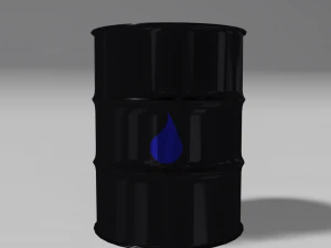 zwart getextureerd stalen vat 3D Model