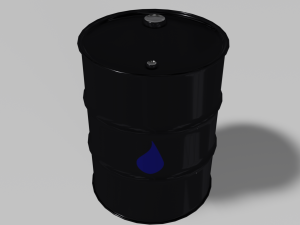black textured steel barrel Modello 3D