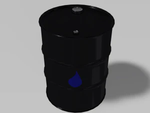 black textured steel barrel 3D Model