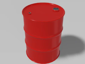 red steel barrel 3D Model