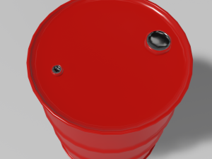 red steel barrel Modèle 3D