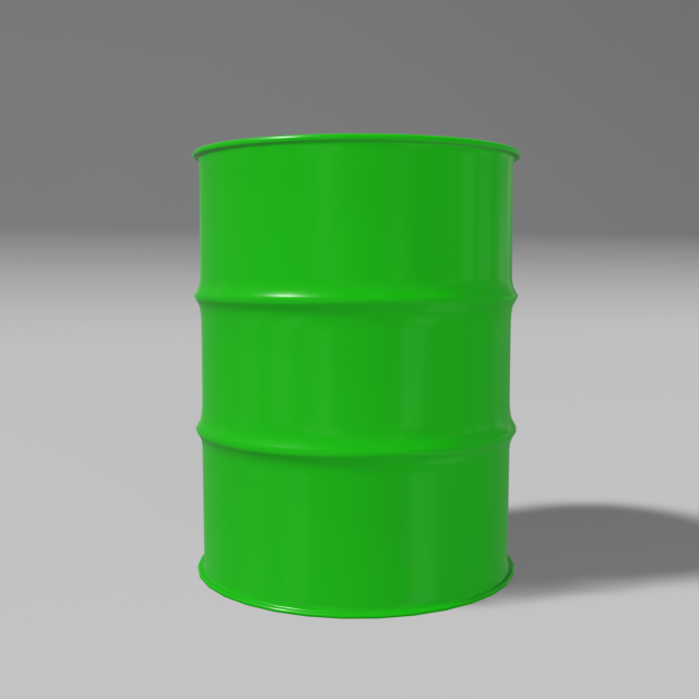 green steel barrel 3D 模型 .c4d .max .obj .3ds .fbx .stl .blend