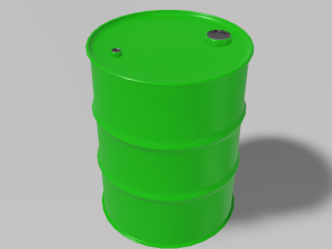 green steel barrel 3D 模型