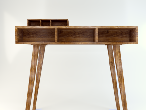 wooden writing desk 3D Model