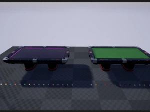 pool table with neon balls 3D Model