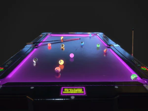 pool table with neon balls 3D Model