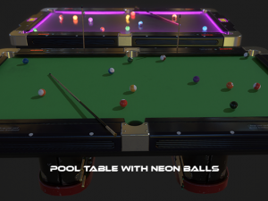 pool table with neon balls 3D 模型