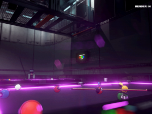 pool table with neon balls Modello 3D