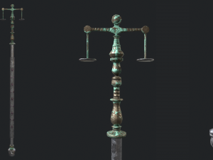 5 fantasy stylish staff - pbr - low poly 3D 模型
