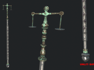 5 fantasy stylish staff - pbr - low poly 3D 模型