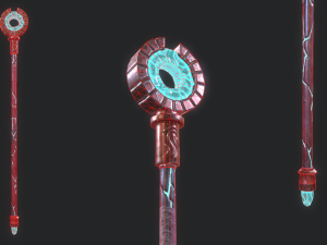 5 fantasy stylish staff - pbr - low poly 3D 模型