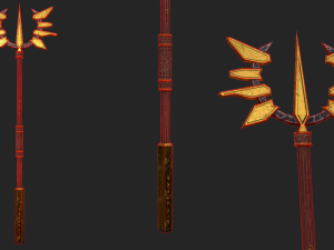 5 fantasy stylish staff - pbr - low poly 3D 模型