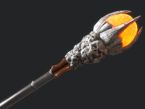 5 fantasy stylish staff - pbr - low poly 3D 模型