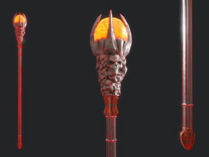5 fantasy stylish staff - pbr - low poly 3D 模型