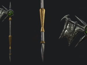 5 fantasy stylish staff - pbr - low poly 3D 模型
