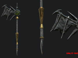 5 fantasy stylish staff - pbr - low poly 3D 模型