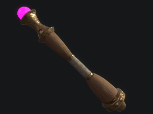 5 fantasy stylish wand - pbr- low poly Modelo 3D