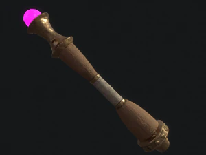 5 fantasy stylish wand - pbr- low poly 3D Model