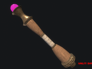 5 fantasy stylish wand - pbr- low poly Modelo 3D
