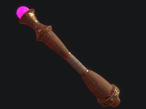 5 fantasy stylish wand - pbr- low poly Modelo 3D