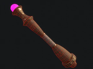 5 fantasy stylish wand - pbr- low poly 3D Model
