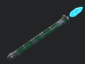 5 fantasy stylish wand - pbr- low poly Modelo 3D
