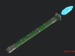 5 fantasy stylish wand - pbr- low poly Modelo 3D