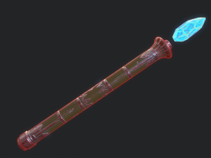 5 fantasy stylish wand - pbr- low poly Modelo 3D
