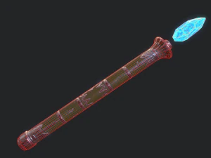 5 fantasy stylish wand - pbr- low poly 3D Model