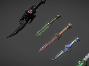 5 фантазійний кинджал - pbr- low poly 3D Модель