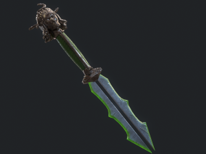 5 fantasy dagger - pbr- low poly Modello 3D