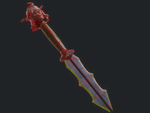 5 fantasy dagger - pbr- low poly Modello 3D