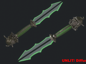 5 fantasy dagger - pbr- low poly Modello 3D