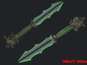 5 fantasy dagger - pbr- low poly 3D Model