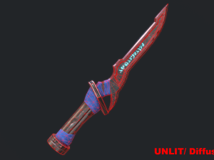 5 fantasy dagger - pbr- low poly Modello 3D
