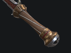 5 fantasy dagger - pbr- low poly Modello 3D