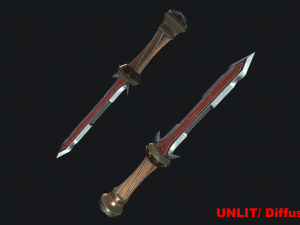 5 fantasy dagger - pbr- low poly Modello 3D