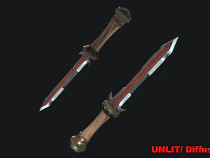 5 fantasy dagger - pbr- low poly 3D Model