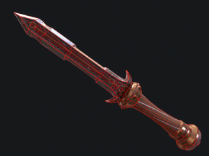 5 fantasy dagger - pbr- low poly Modello 3D