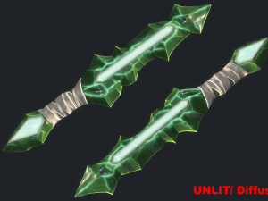 5 fantasy dagger - pbr- low poly Modello 3D