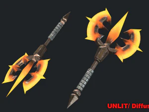 5 fantasy hand-axe - pbr- low poly 3D Model