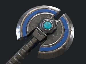 5 fantasy hand-axe - pbr- low poly 3D Model