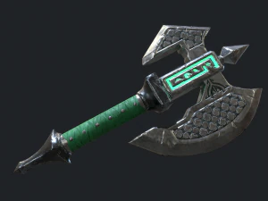 5 fantasy hand-axe - pbr- low poly 3D Model