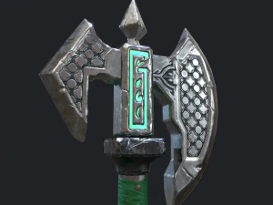 5 fantasy hand-axe - pbr- low poly 3D Model