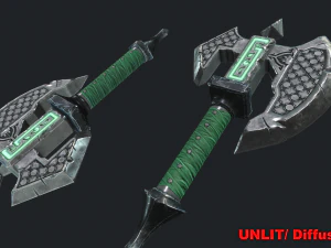 5 fantasy hand-axe - pbr- low poly 3D Model