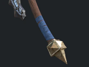 5 fantasy hand-axe - pbr- low poly 3D Model