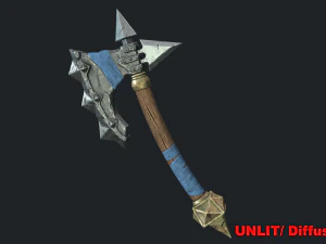 5 fantasy hand-axe - pbr- low poly 3D Model